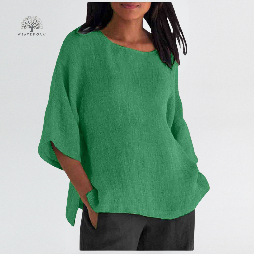 Isla | Effortlessly Flattering Cotton-Linen Top
