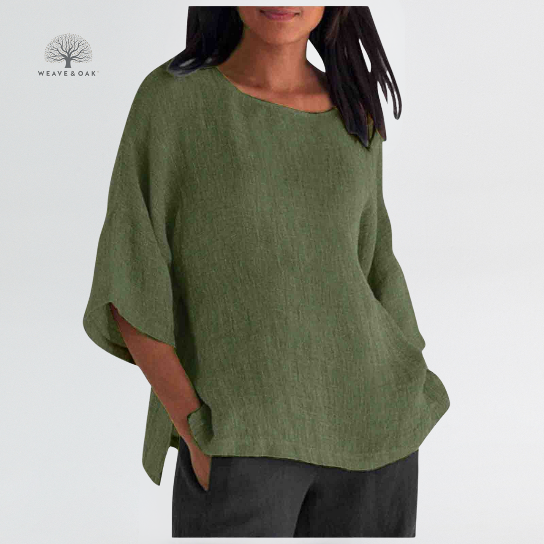 Isla | Effortlessly Flattering Cotton-Linen Top