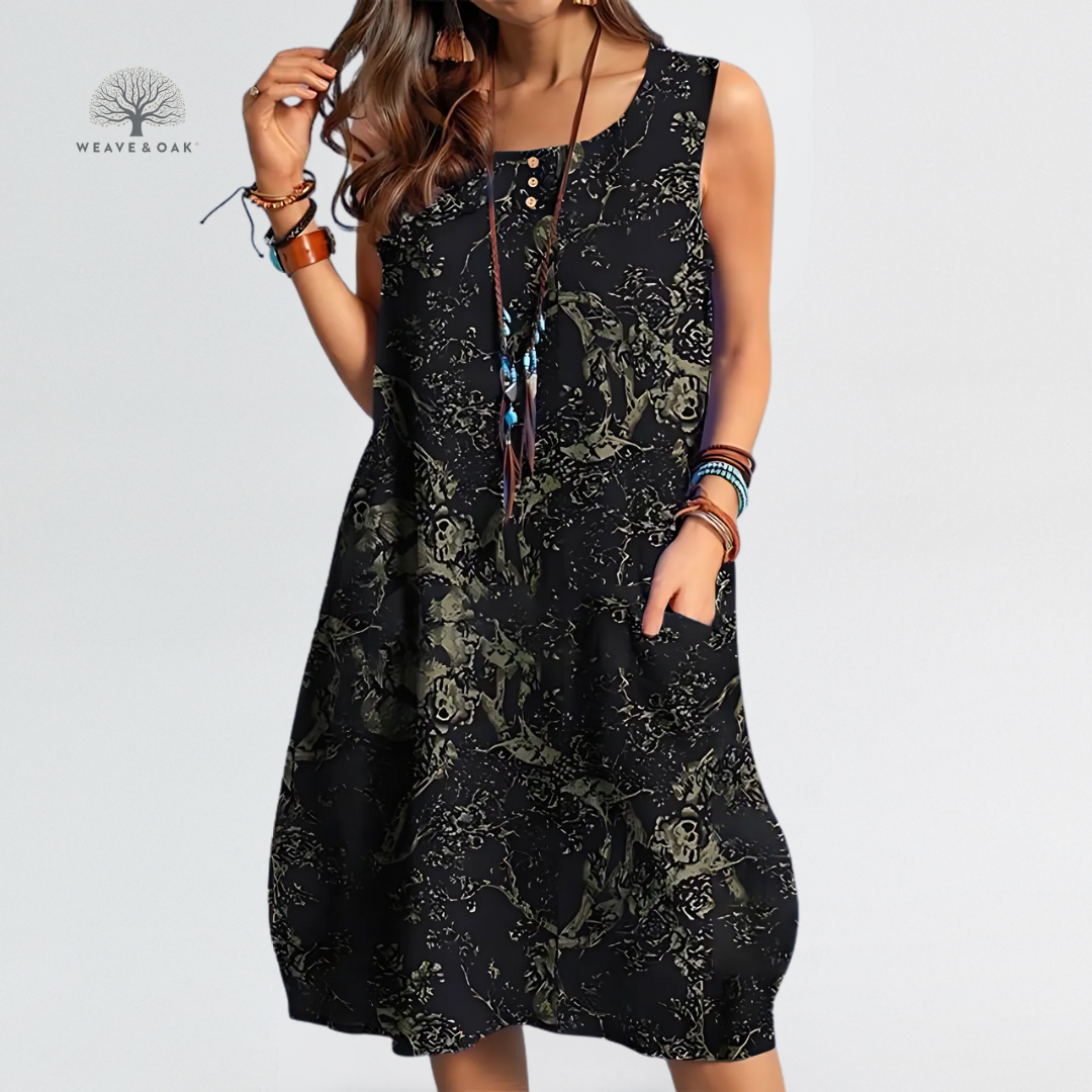Irene | Loose Printed Flattering Midi Dress