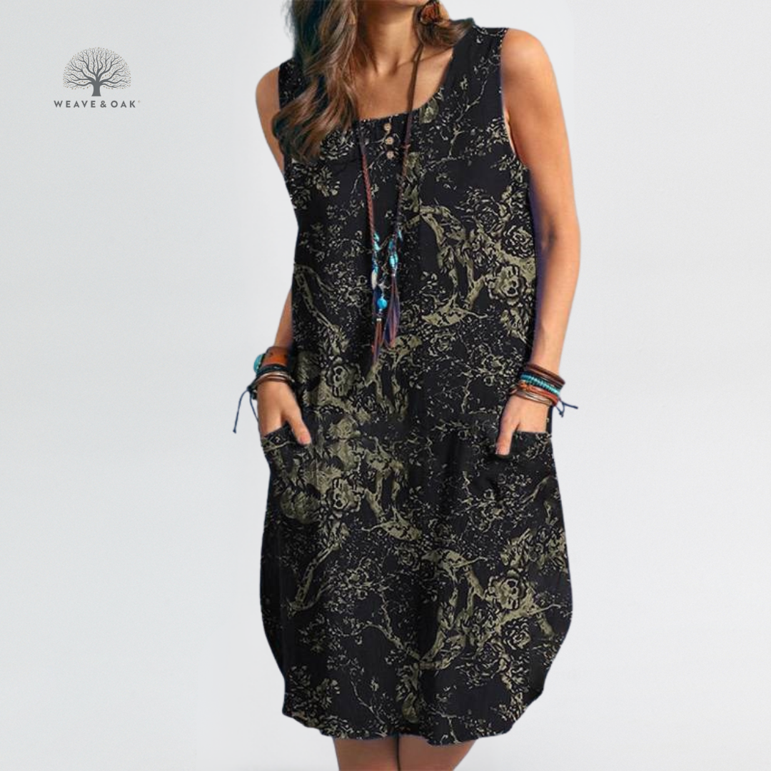 Irene | Loose Printed Flattering Midi Dress