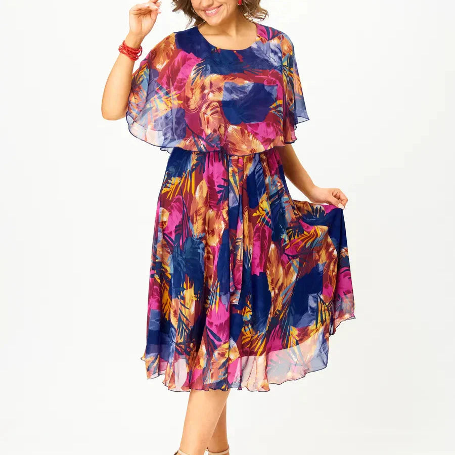 Alera | Flowy Chiffon Midi Dress That Flatters Every Curve