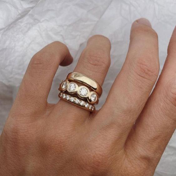 Exclusive Forged Gold Rings Set