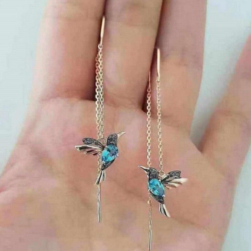 Hummingbird Earrings with Zirconia
